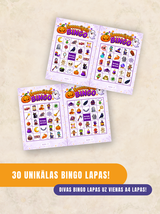 Spooocīgais BINGO - Helovīna Bingo spēle | Digitālais fails