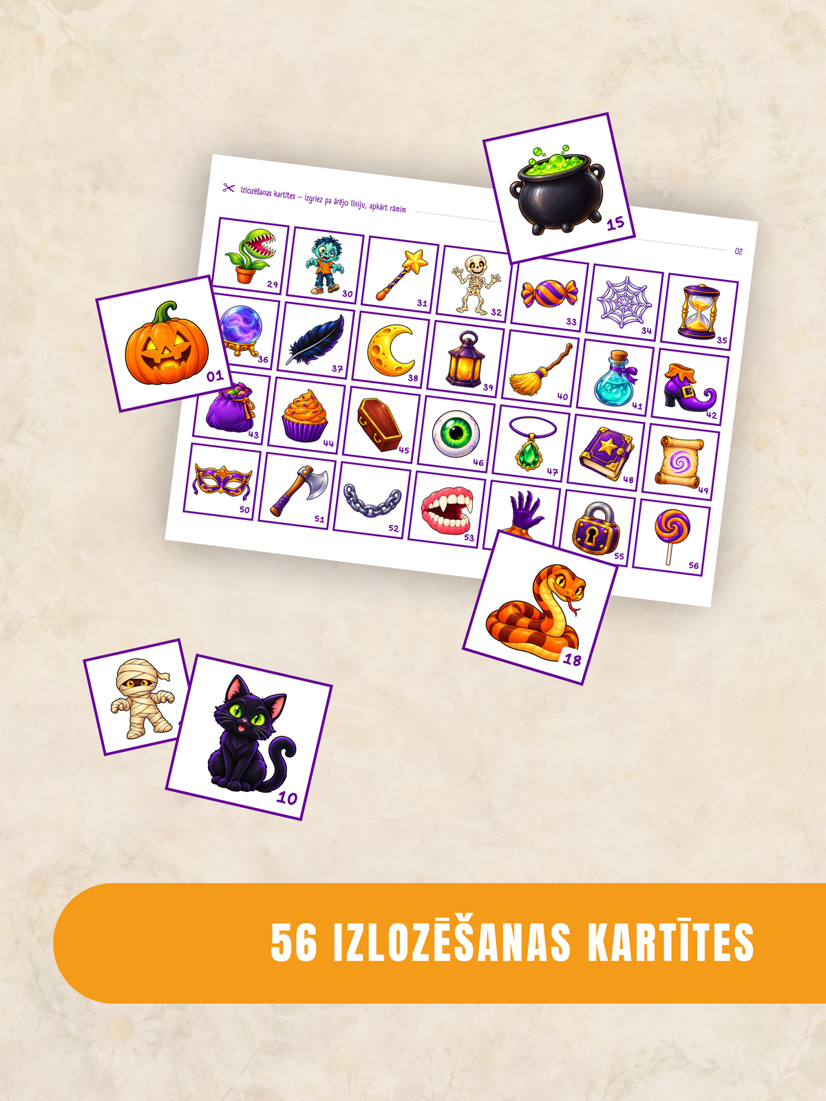 Spooocīgais BINGO - Helovīna Bingo spēle | Digitālais fails