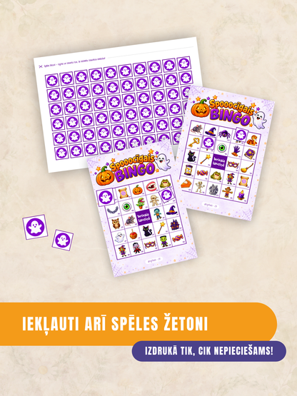 Spooocīgais BINGO - Helovīna Bingo spēle | Digitālais fails