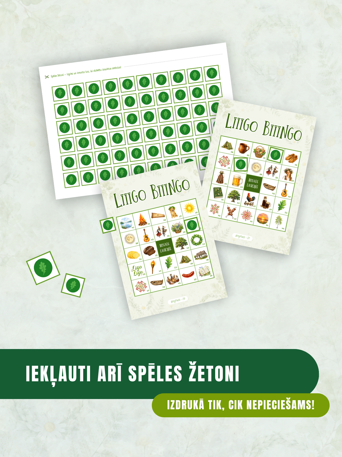 Digitālais fails - Līgo Bingo - drukājama aktivitāte Jāņu vakaram