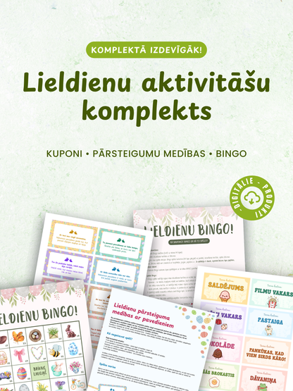 Digitālais fails - Lieldienu aktivitāšu komplekts bērniem - 3 spēles vienā