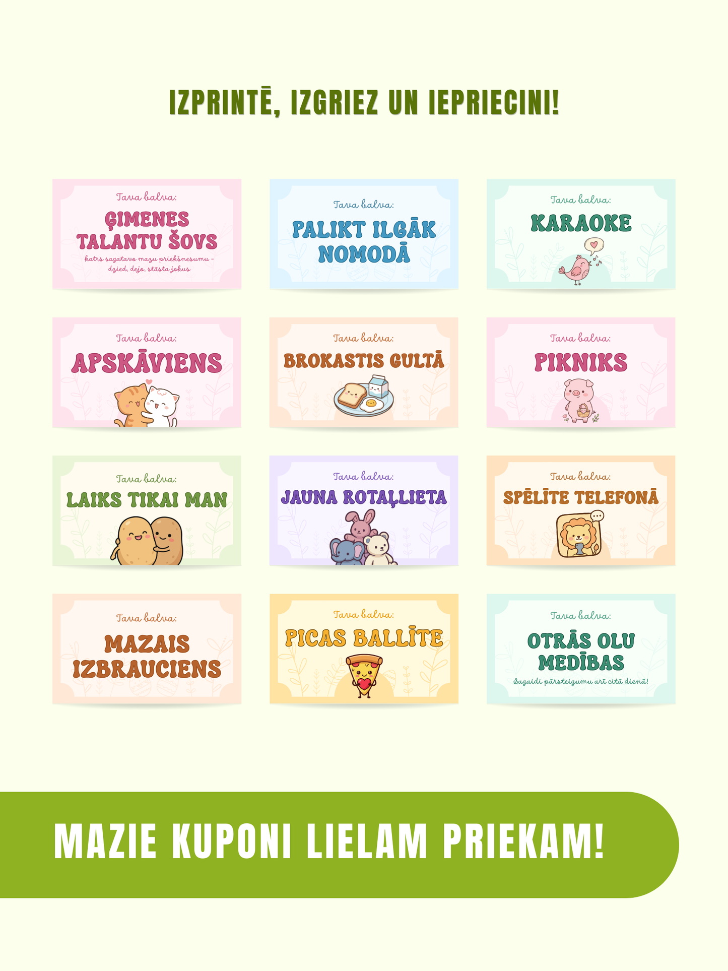 Digitālais fails - Lieldienu kuponi bērniem