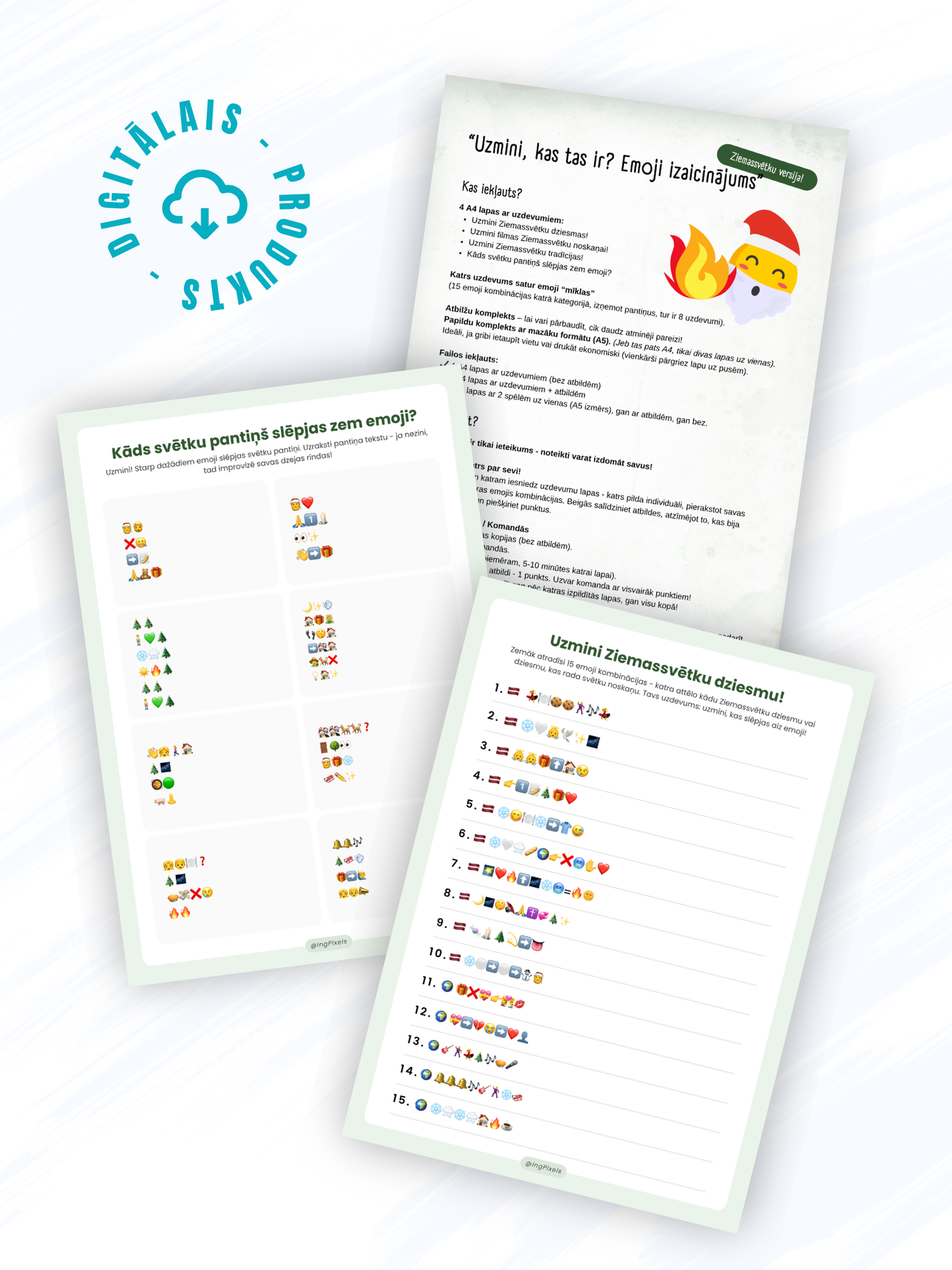 Digitālais fails - “Uzmini, kas tas ir? Emoji izaicinājums - Ziemassvētku versija”