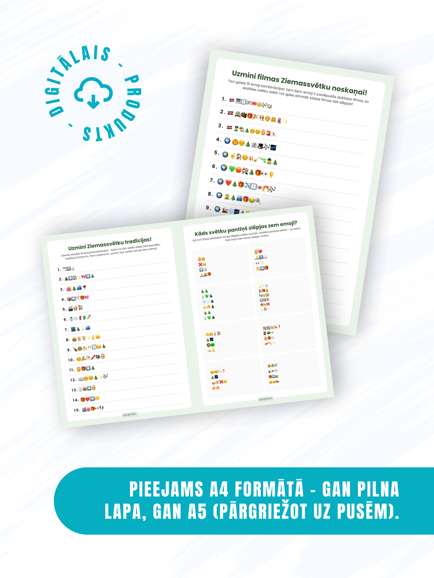 Digitālais fails - “Uzmini, kas tas ir? Emoji izaicinājums - Ziemassvētku versija”
