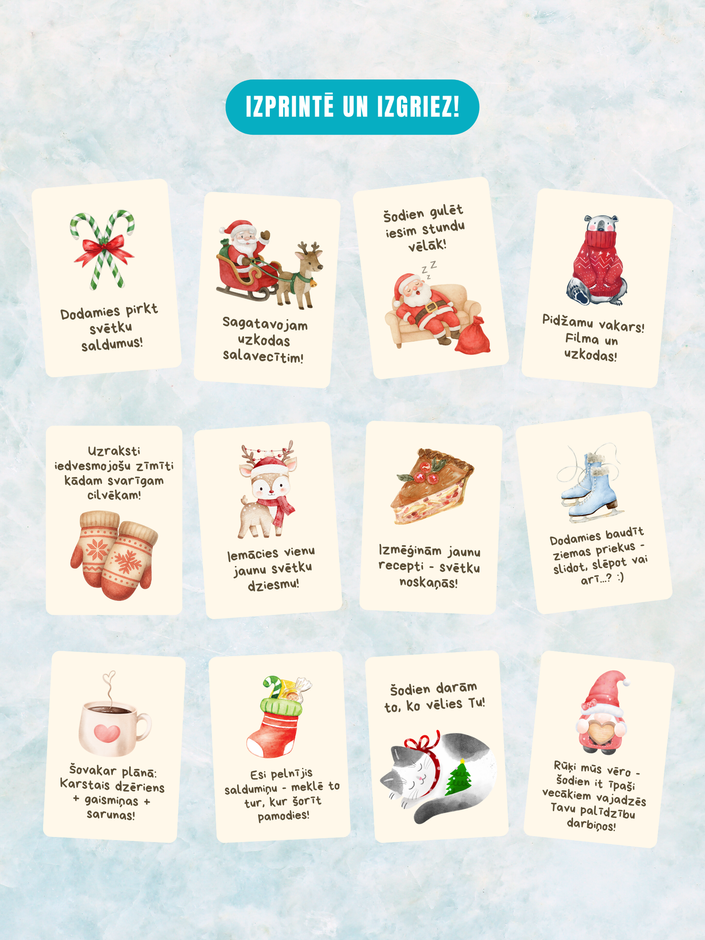 Digitālais fails - Adventes aktivitāšu kartītes