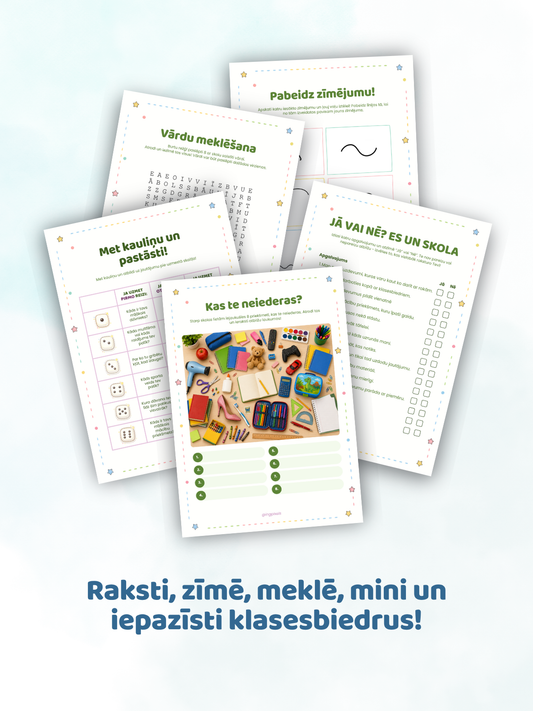 Digitālais fails - Atpakaļ uz skolu - 16 darba lapas un aktivitātes bērniem