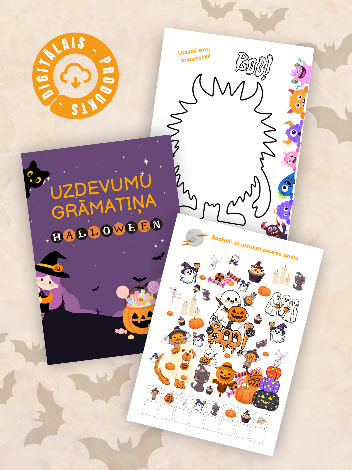 Digitālais fails - Helovīna uzdevumu grāmatiņa bērniem