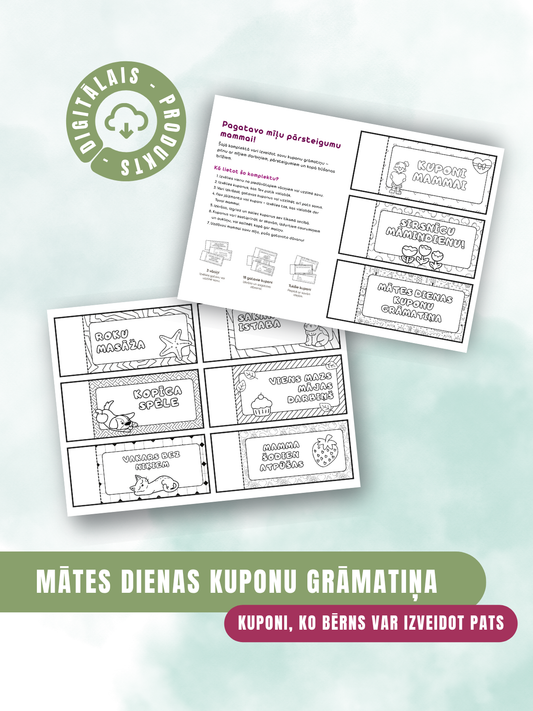 Digitālais fails - Mātes dienas kuponu grāmatiņa
