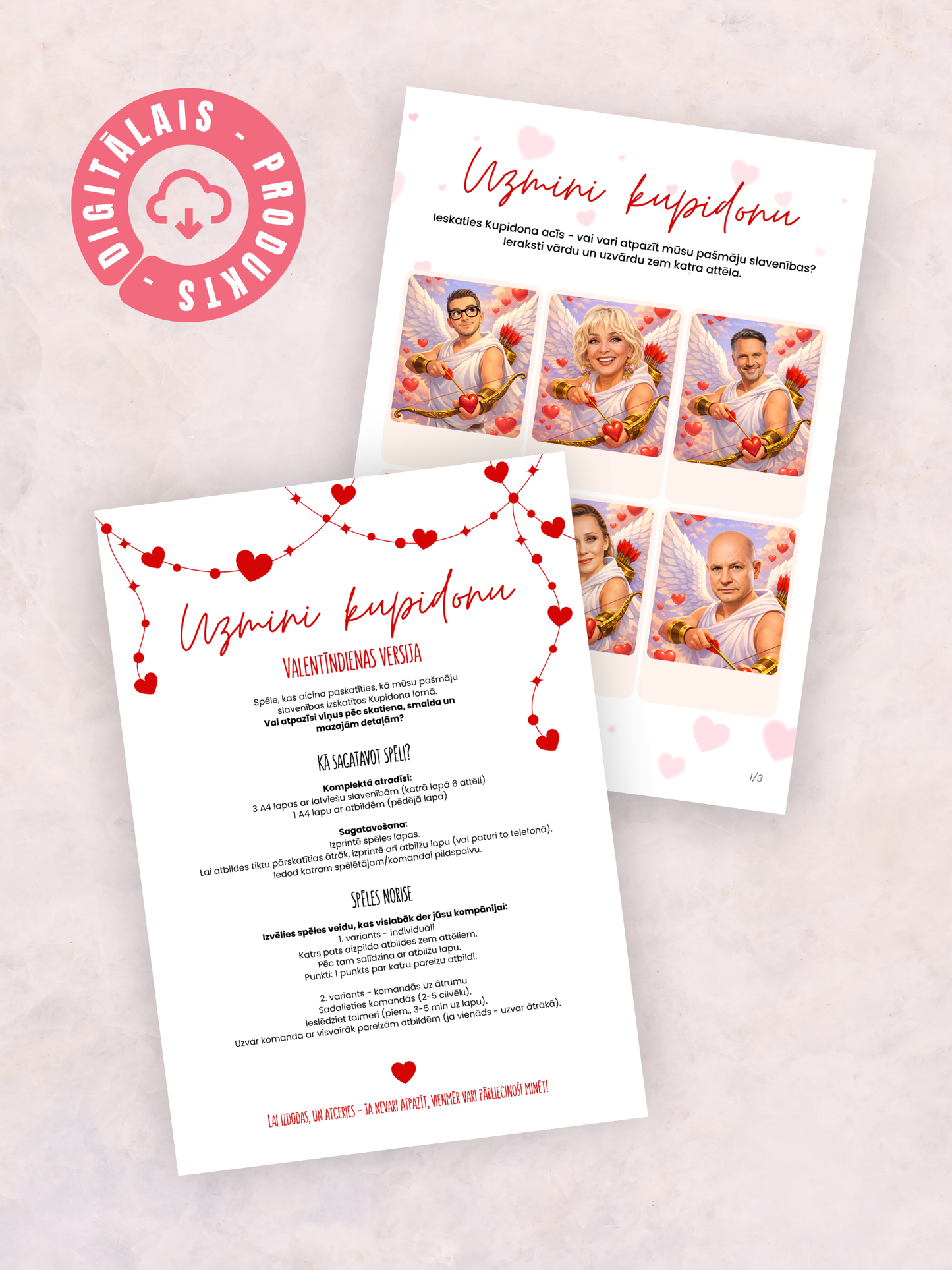 Digitālais fails - Uzmini Kupidonu - Valentīndienas minēšanas spēle
