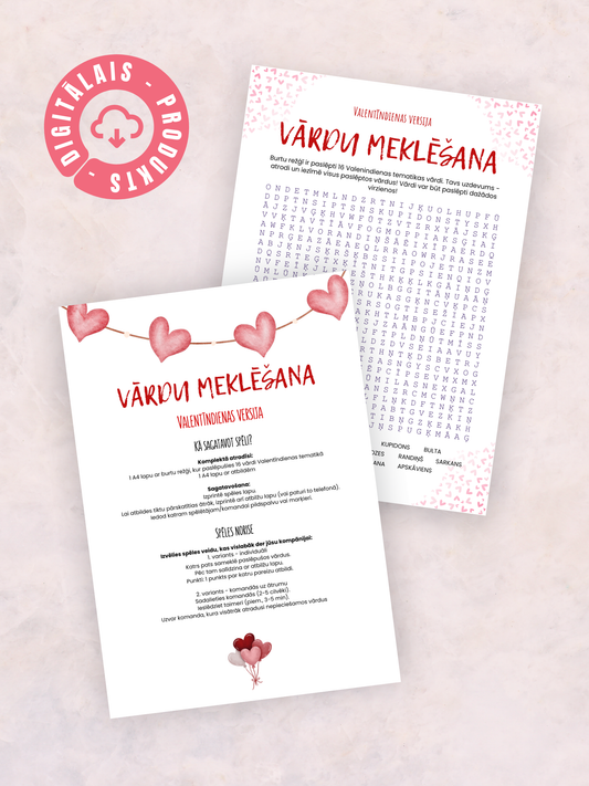 Digitālais fails - Vārdu meklēšana - Valentīndienas spēle