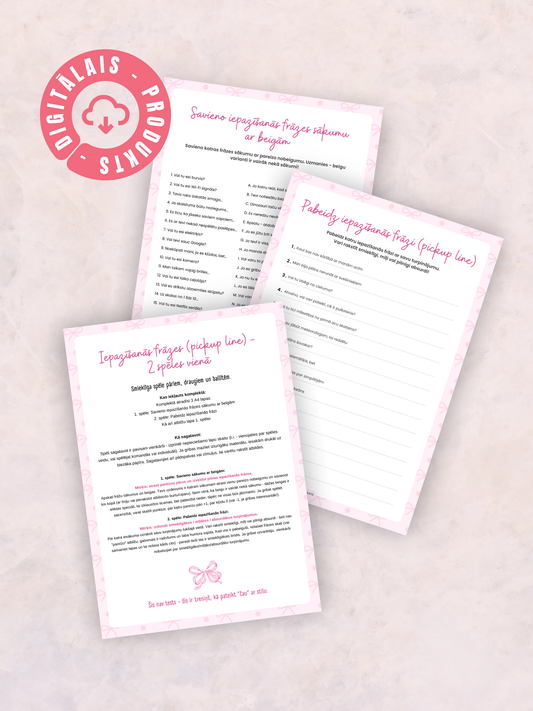 Digitālais fails - Iepazīšanās frāzes (pickup line) - Valentīndienas spēle