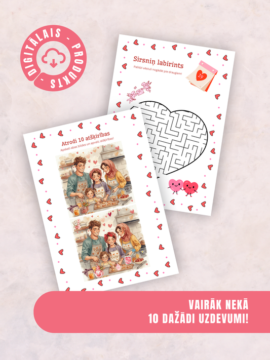 Digitālais fails - Valentīndienas uzdevumu grāmatiņa bērniem