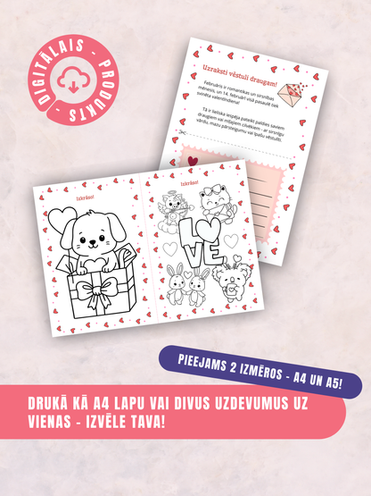 Digitālais fails - Valentīndienas uzdevumu grāmatiņa bērniem