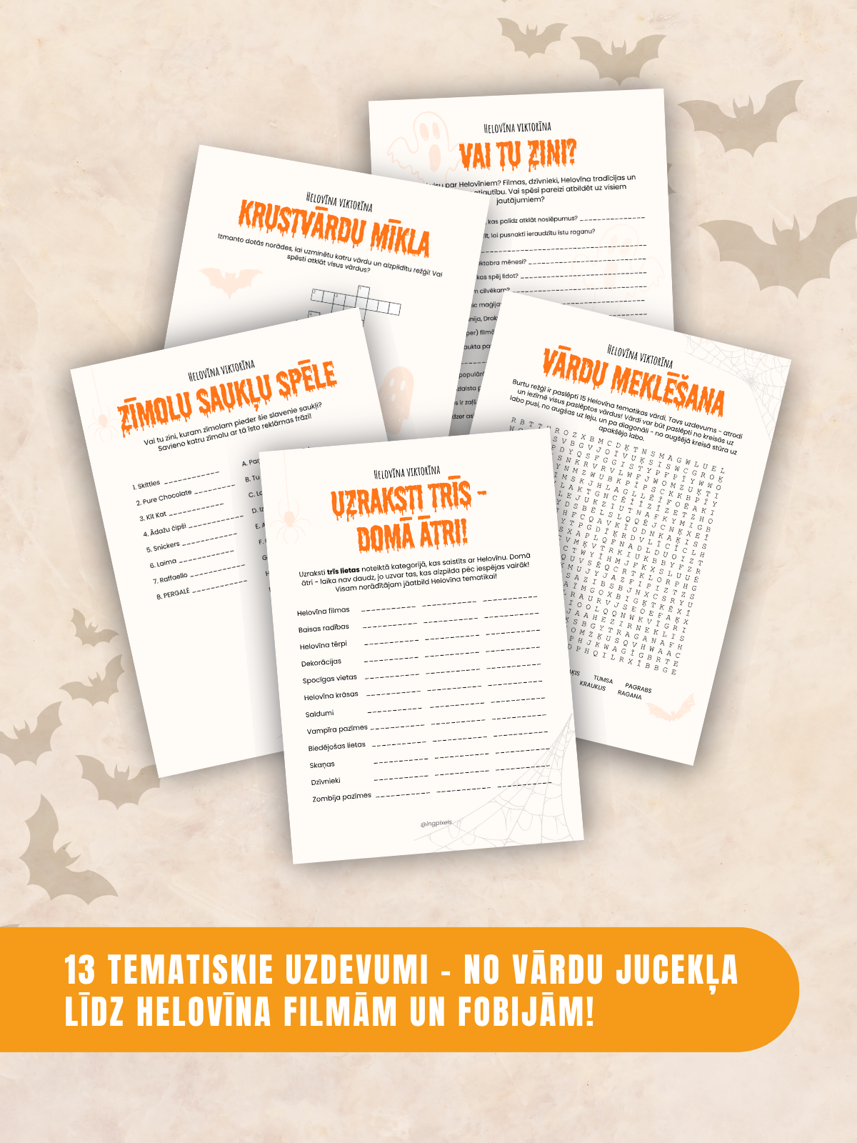 Digitālais fails - Helovīna Viktorīnas Komplekts “13 uzdevumi”