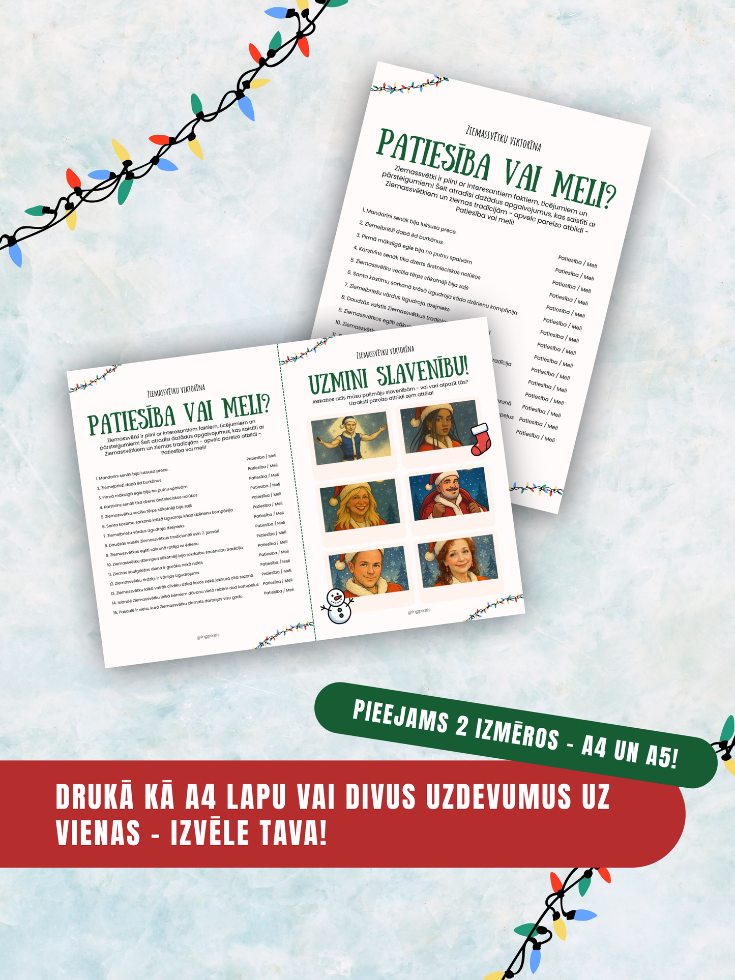 Digitālais fails - Ziemassvētku Viktorīnas Komplekts